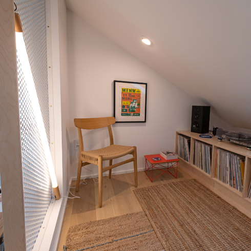 A loft study space