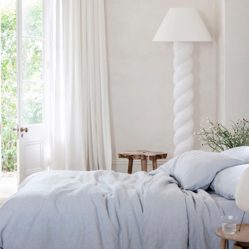 5. CULTIVER Soft linen bed sheets by company CULTIVER in the colour Sky