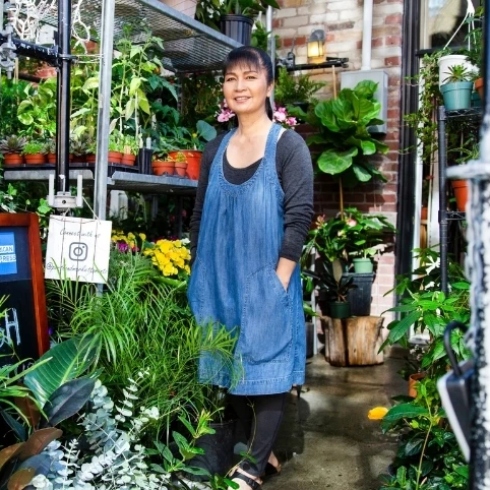 Portland Market Irene Hickman of Portland Market standing in front of her plant offerings