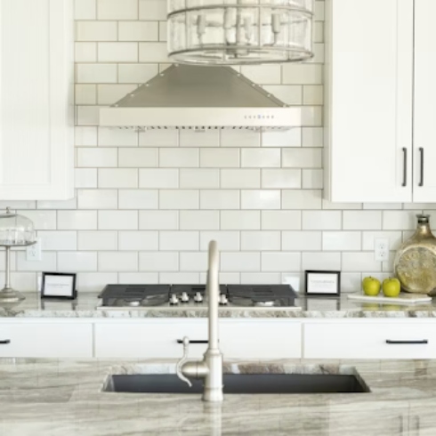 This Train is Going, Going, Gone Kitchen with white subway tile